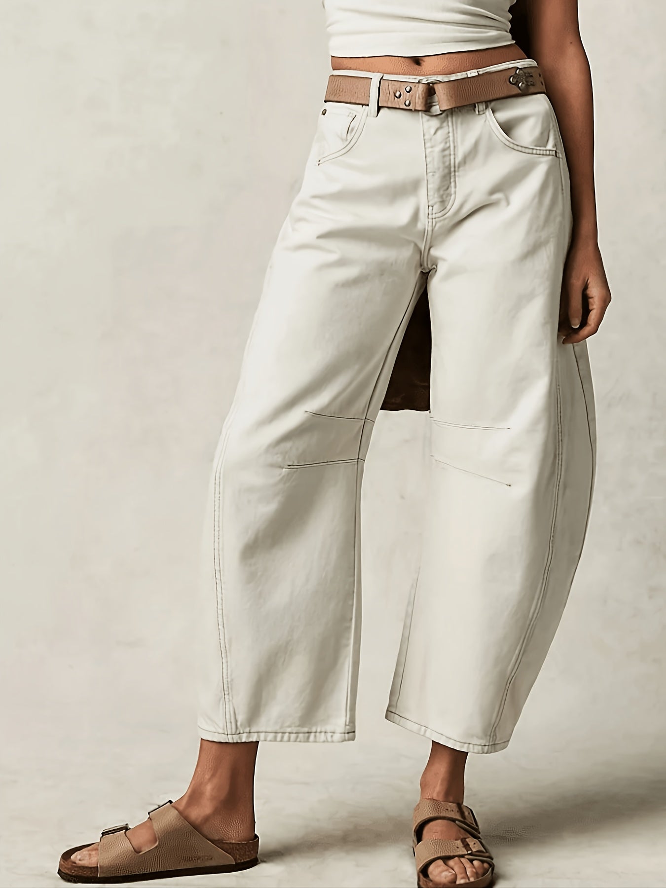 Women's Beige Jeans - product view 6