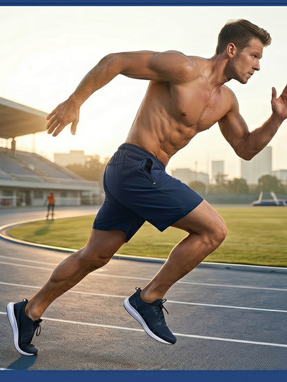 4pcs Men's Summer Sports Shorts, Made of Quick-drying, Lightweight and Breathable Fabric, with Reinforced Zipper Pockets and Drawstrings at the Waist. They Are Light, Comfortable, Casual and Loose, Suitable for Running, Fitness, Cycling, Basketbal