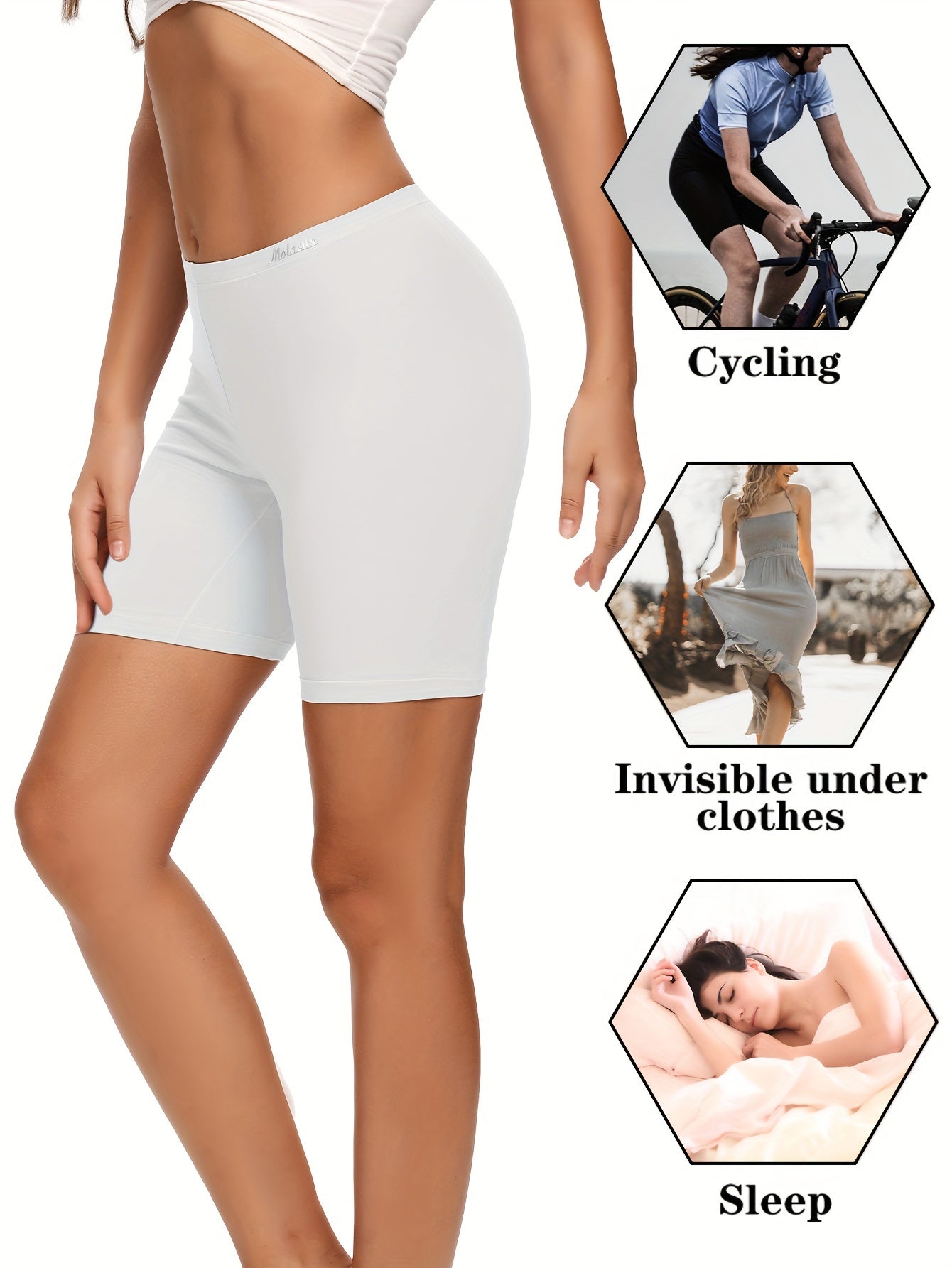 Molasus Womens Cotton Boxer Shorts Underwear Anti Chafing Bike Shorts Pack of 4