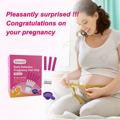 Pregnancy Test Strips Kit, 25/50/100pcs Early Result HCG Detection Home Pregnancy Test, Powered By Bulk Pregnancy Strips, Rapid Prenancy HCG Testing Kit, 5mm Wider 25mIU/mL, High Accuracy with Ultra-Sensitive Detection, Essential for Nurses And Women