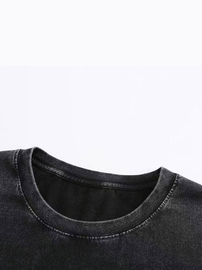 Trendy Women'S Retro Printed T-Shirt - Made from 230G Thick, Featuring a Retro Street Style with a Crew Neck And Short Sleeves. It'S Machine Washable And Ideal for Casual Wear in Spring And Summer, Offering a Unique Loose Fit