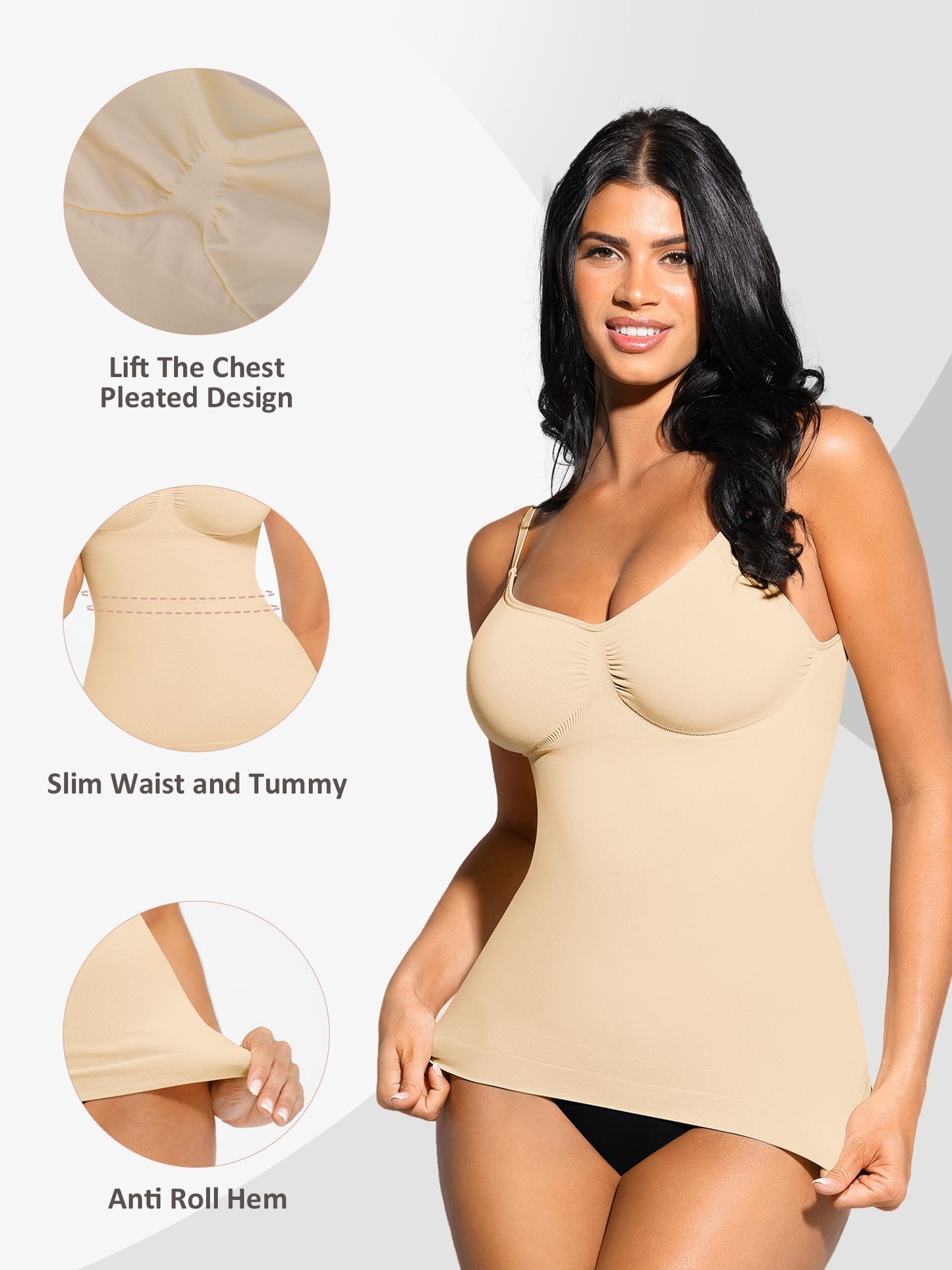Womens Shapewear Tank Top Tummy Control Compression Cami Tanks Slimming Camisole Tops Shaping Shaper