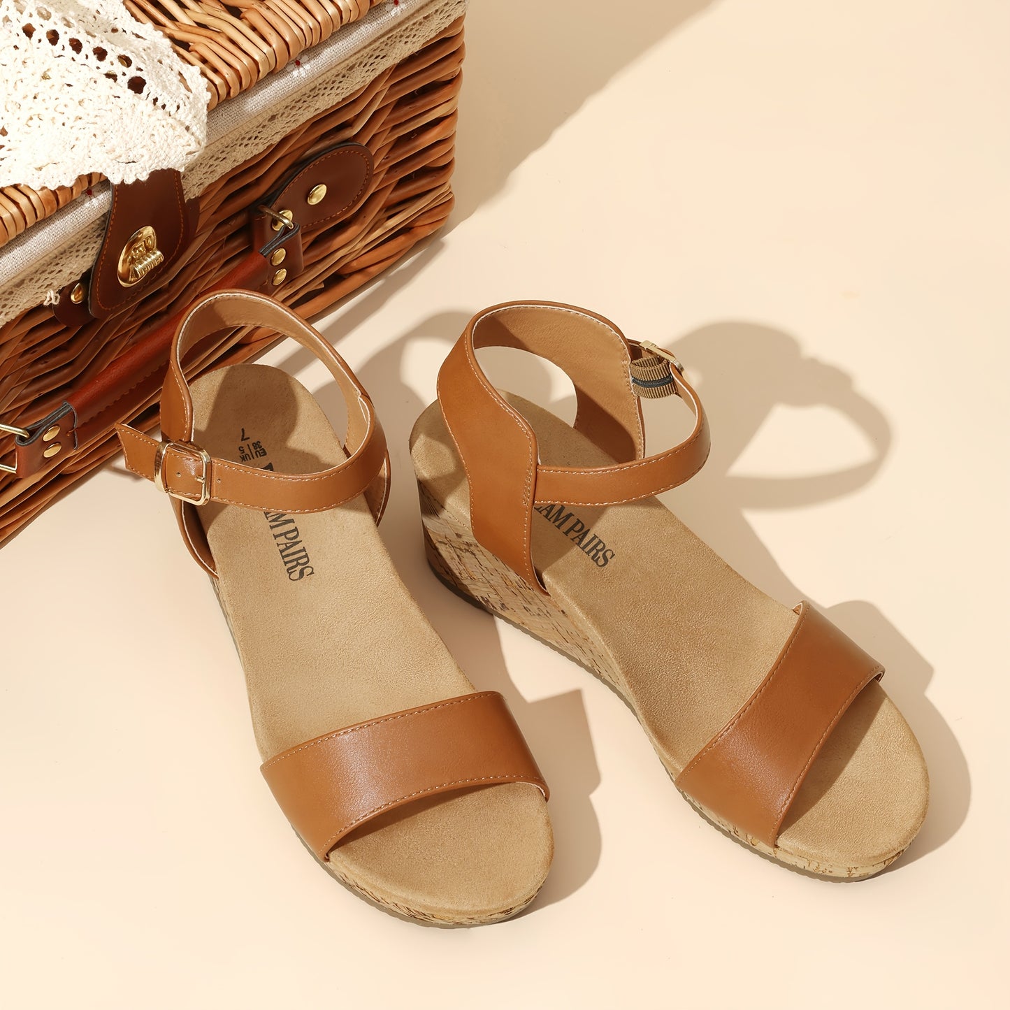 Women's Open Toe Buckle Ankle Strap Platform Wedge Sandals Breathble for Outdoor Walking Fashion Outdoor Shoes Quick On and Off Suitable for Different Occasions, Women Shoes