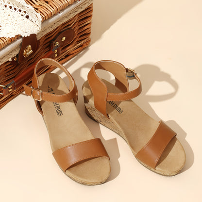Women's Open Toe Buckle Ankle Strap Platform Wedge Sandals Breathble for Outdoor Walking Fashion Outdoor Shoes Quick On and Off Suitable for Different Occasions, Women Shoes