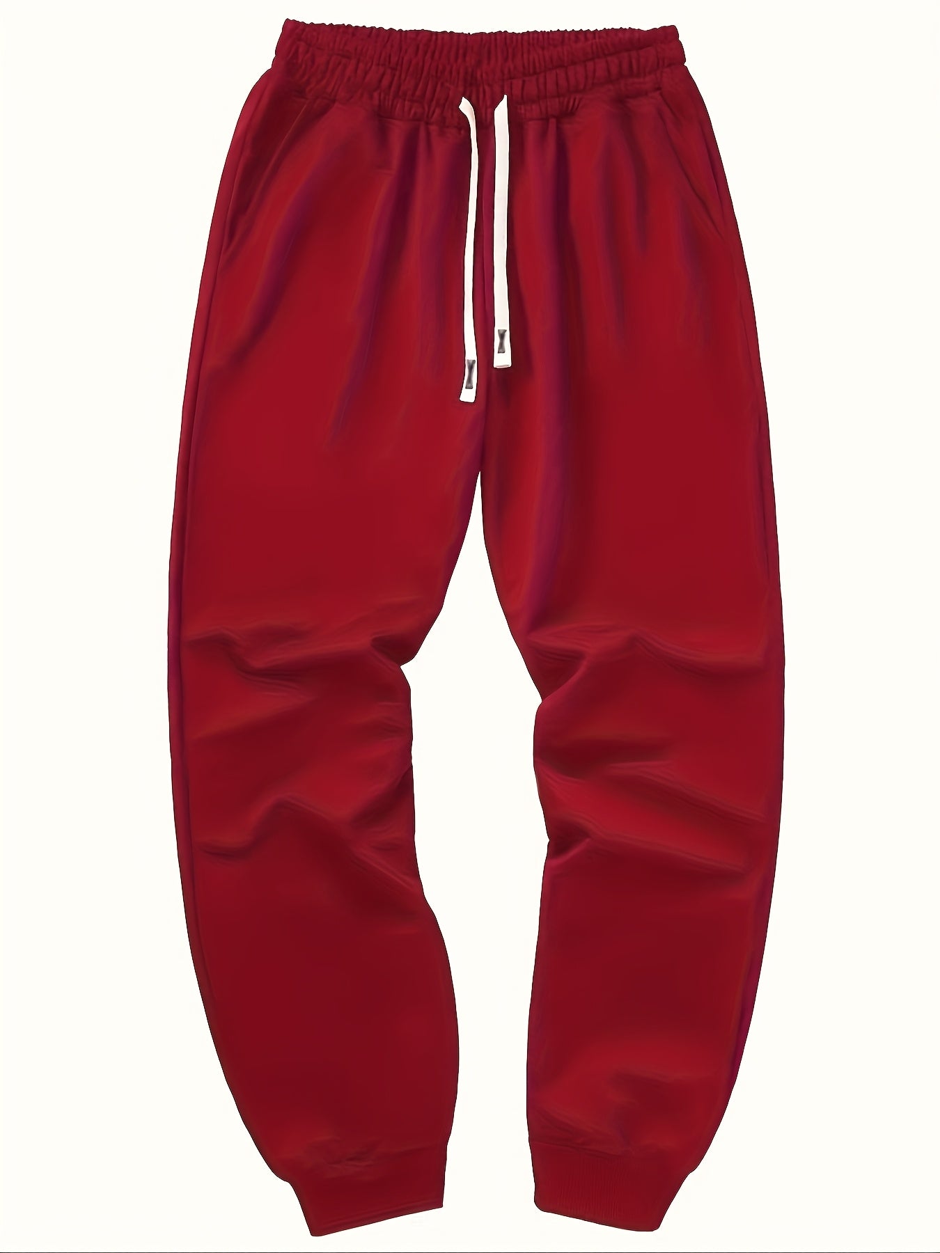 5pcs Men's Casual Sweatpants, Polyester Knit Fabric, Cotton Solid Color, Regular Fit with Pockets, Elastic Waist Drawstring Joggers Ideal Gift, Loose Waist, Spring Clothes, Summer Clothes, Valentine's Day Gifts, Easter Gifts, Discounted