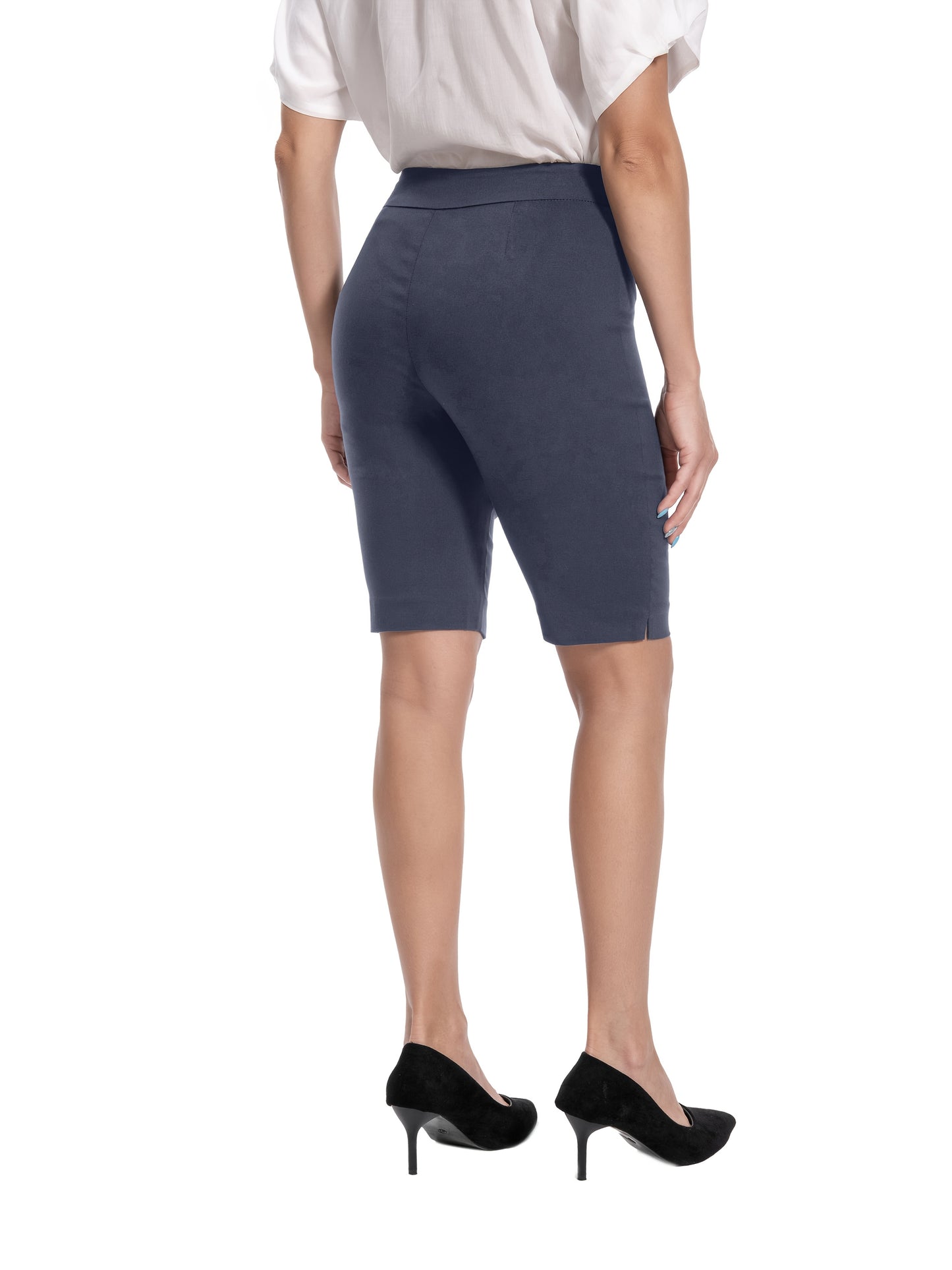 Women'S Petite SizePull-On Dress Shorts W/D-Ring, Work & Office Casual