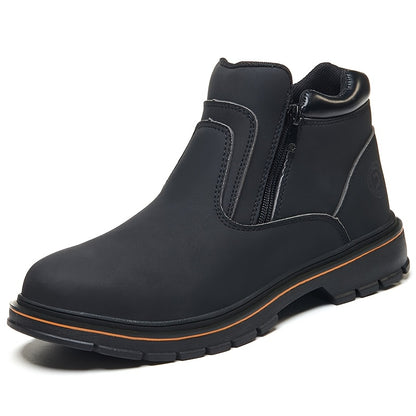 Men's Work Safety Boots - High Top Design, Steel Toe Protection - Anti Smash, Anti Puncture, Anti Slip And Wear-resistant Rubber Sole - Suitable for Construction | Factory | Daily - Warehouse Shoes | Modern Work Shoes | Outdoor Laborers