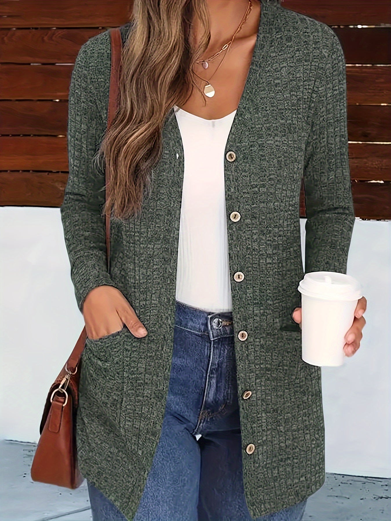Women's Blue Lace Utility V-Neck Cardigan - product view 17