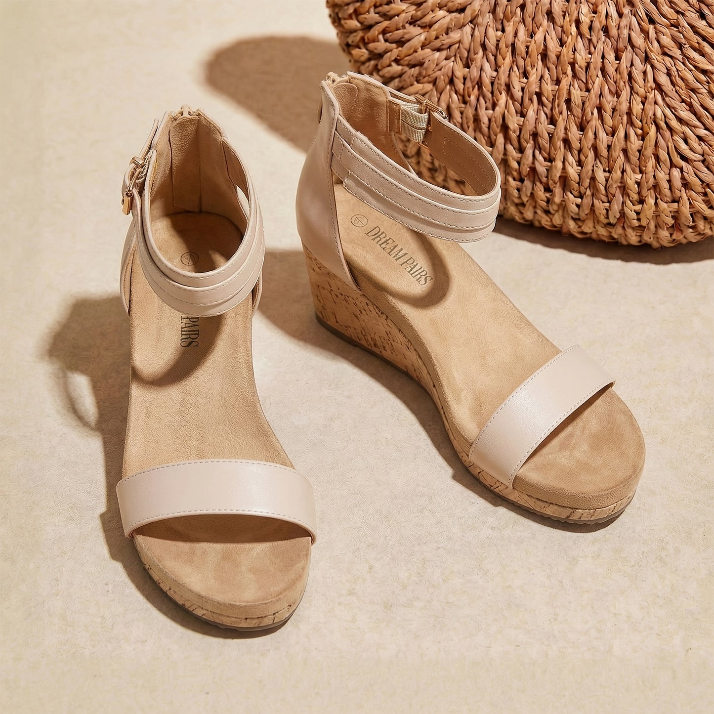 Women'S Open Toe Buckle Ankle Strap Platform Wedge Mid Heels Sandals Stylish and Comfortable and Fashion Shoes Fashion Outdoor Shoes Quick On and Off Suitable for different occasions