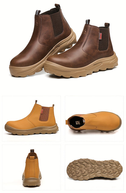 Men's Industrial Construction Protective Shoes, Men's Steel Toe Anti Stab, Durable, Anti Slip Work Boots, Lightweight And Durable Safety Shoes, Work Shoes, Work Boots for Men, Zapatos De Trabajo Para Hombre