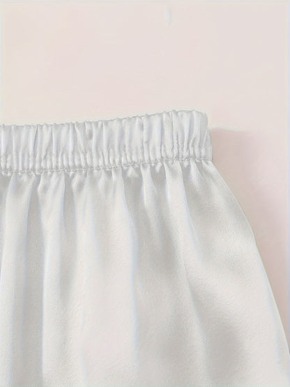 Women's Champagne Satin Short-Sleeve Pants - product view 49