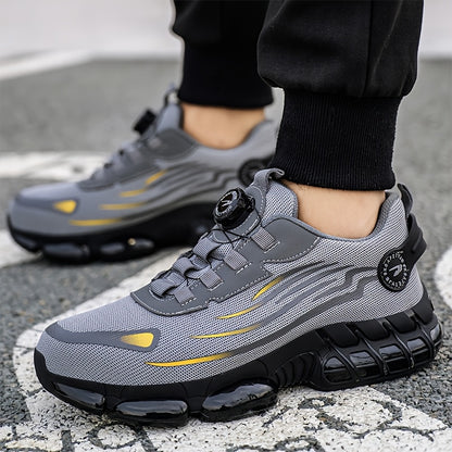Men's Industrial Safety Work Shoes - Slip-Resistant, Steel Toe Protection, Breathable PU Upper - for Construction, Factory, Gym, Everyday - Warehouse Footwear, Modern Workwear, Outdoor Laborers