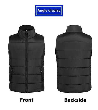 Men'S Vest Suitable for Fall And Winter, Featuring a Stand-Up Collar, Zippered Pockets, Ideal for Casual Outings, Home Use, Daily Activities, Sports, And Keeping Warm. Perfect As a Christmas Gift