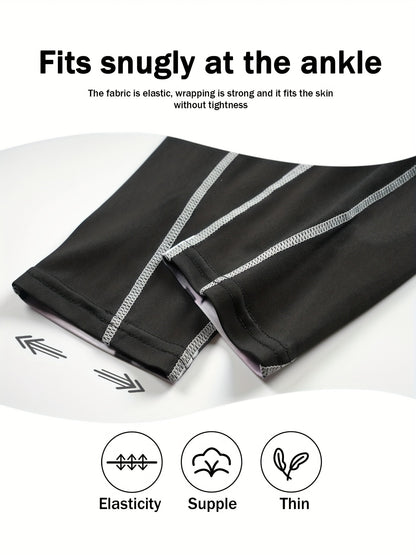 2pcs Men's Sports Compression Long-sleeve And Long Pants Suit, Breathable, Skin-friendly, Soft, Suitable for Outdoor Leisure Sports And Fitness And Other Items, Suitable for All Seasons, Comfortable, Lightweight And Close to The Body Sportswear