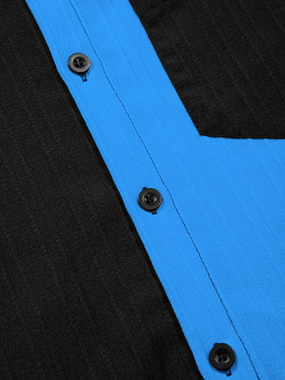 Men's Black + Blue Polyester Shorts - product view 13