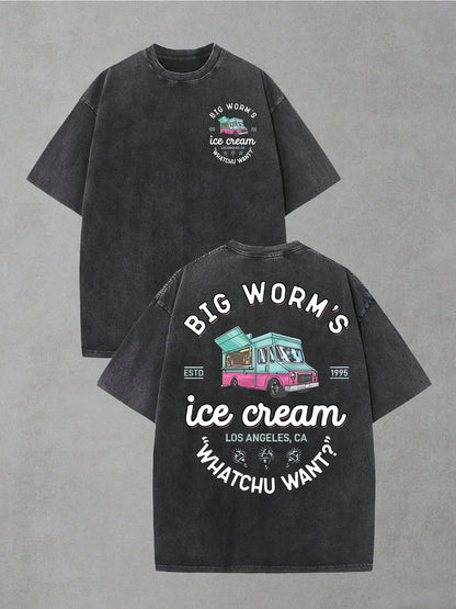 90S Movie "Big Bug Ice Cream" Pattern Men'S Crew Neck Short Sleeve T-Shirt - Retro Pop Culture Style, Perfect for Movie Night And Streetwear | Men'S T-Shirts, Printed T-Shirts, 90S Fashion, Movie Fan Gifts