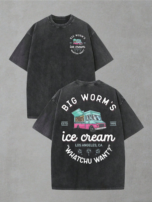 90S Movie "Big Bug Ice Cream" Pattern Men'S Crew Neck Short Sleeve T-Shirt - Retro Pop Culture Style, Perfect for Movie Night And Streetwear | Men'S T-Shirts, Printed T-Shirts, 90S Fashion, Movie Fan Gifts