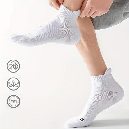 Men's Cushioned Basketball Ankle Socks - 5-Pair Pack