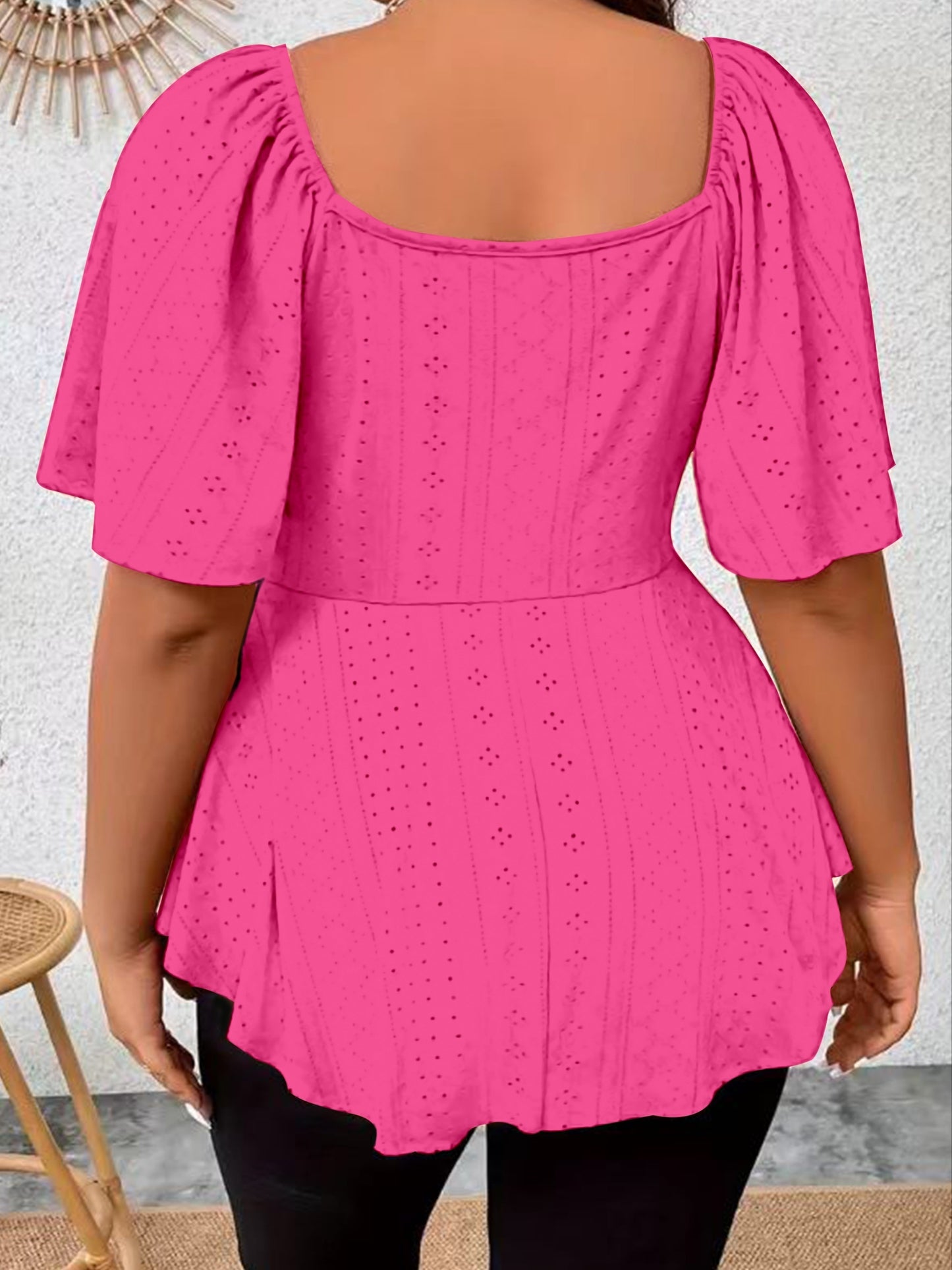 Rose Red V-Neck T-Shirt - product view 8