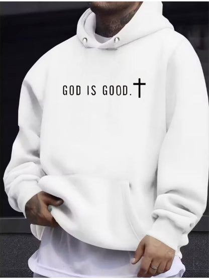 Hoodie Sweater in Solid Color with Print Loose Fit for Spring, Autumn and Winter, Christmas Halloween Valentine'S Thanksgiving Festive Streetwear, Soft Comfortable Versatile Casual Attire, Easy Care Machine Washable