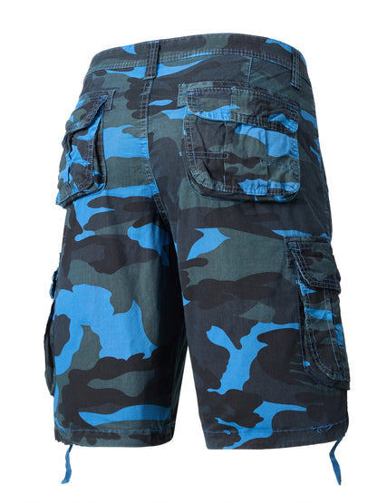 Men's Pure Cotton Washed Camouflage Outer Multi Pocket Workwear Shorts