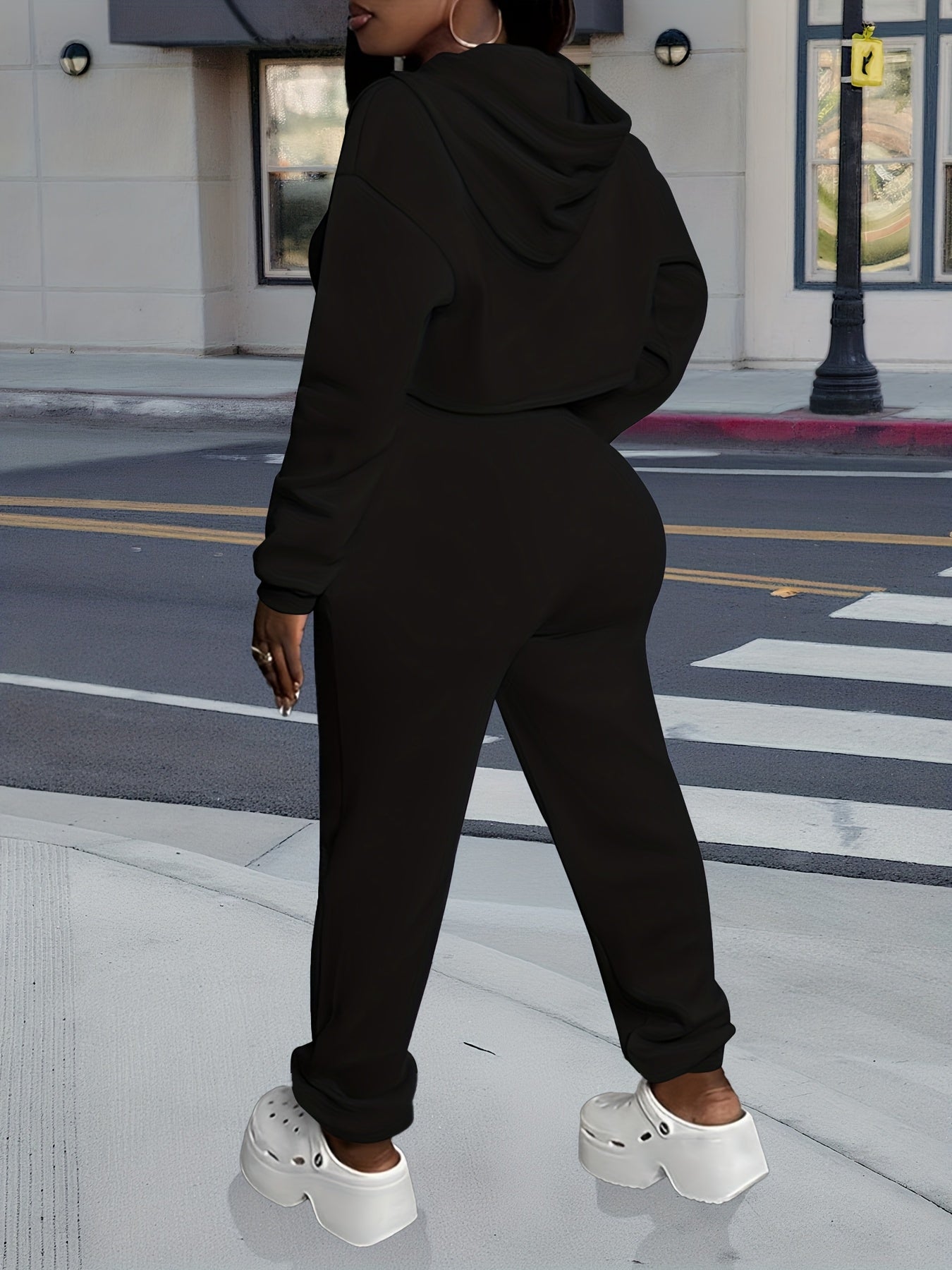 Women'S 3pcs Sweatsuits Sets Sexy Super Cropped Hoodie Tank Top And High Waisted Jogger Sweatpants Matching Loungewear Athleisure Outfits