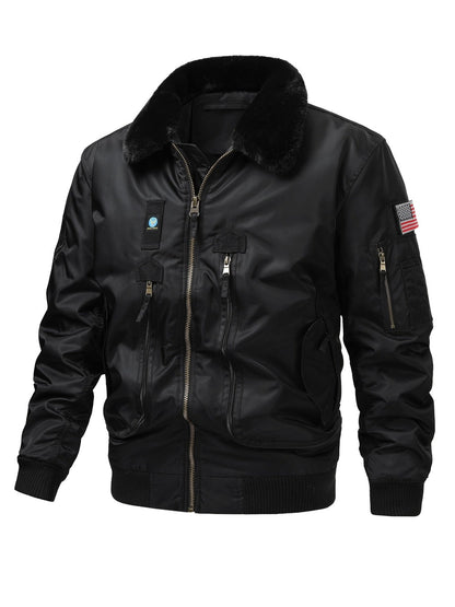 Men's Cozy Faux Fur Zip-Up Jacket