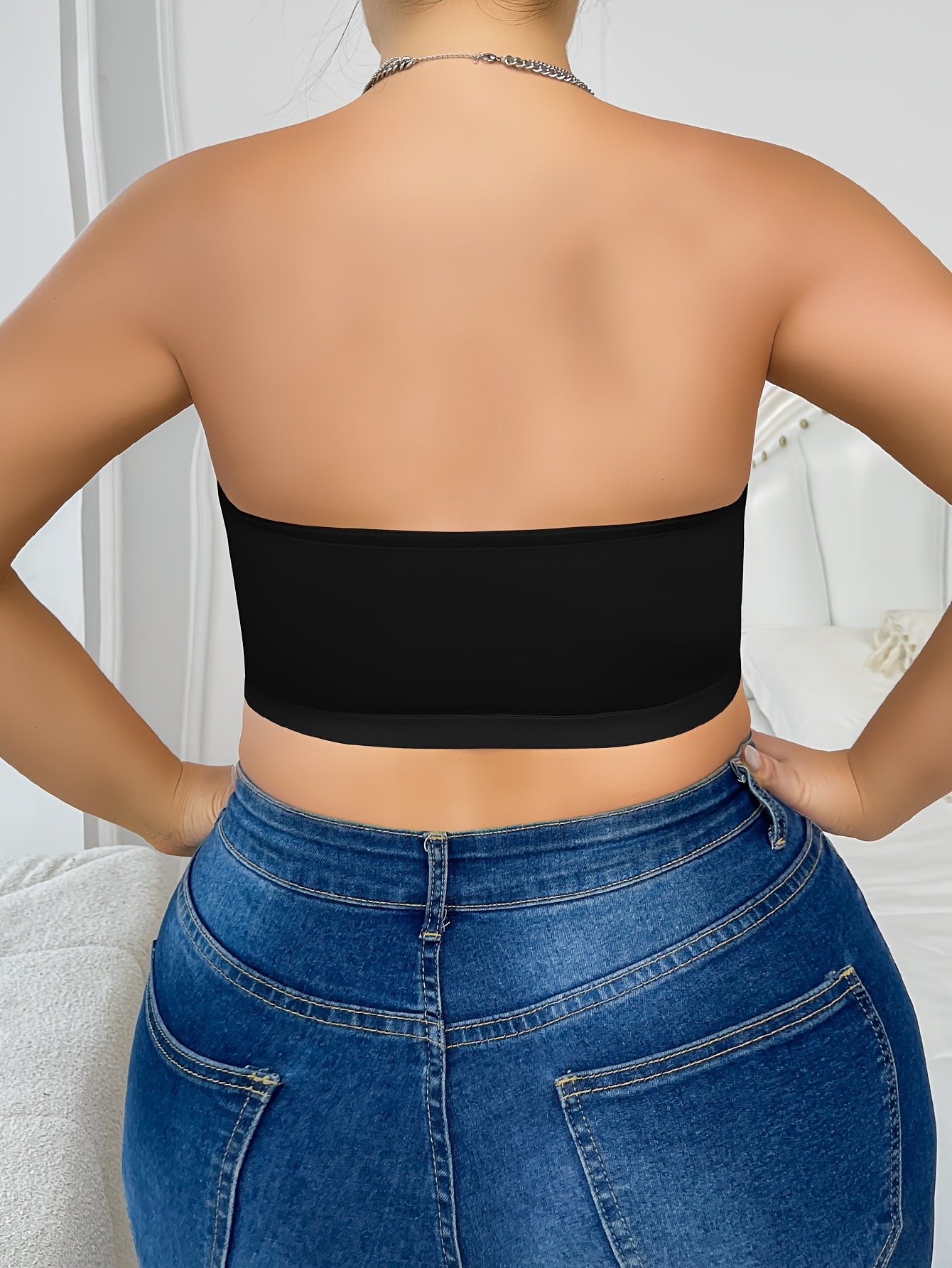 [Strapless Seamless Bra] Smooth Strapless Bra With Natural Light, Seamless And Invisible Side Clasps, Providing Uplift And Support