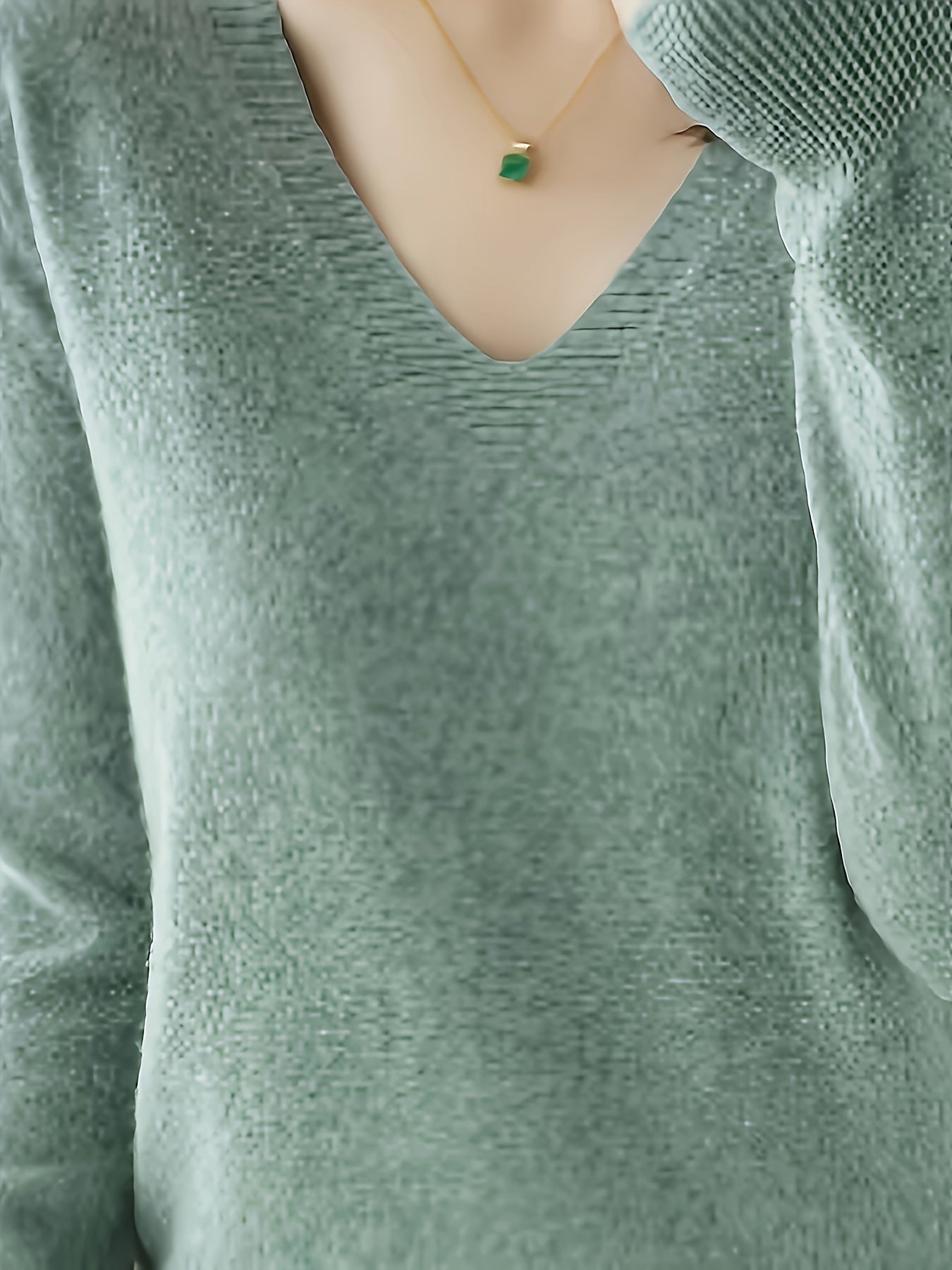 New Women's Solid Color V-Neck Knitted Base Sweater Pullover, Comfortable And Slimming Sweater For Autumn And Winter, Thin And Stylish Inner Layer, Suitable For Daily Wear