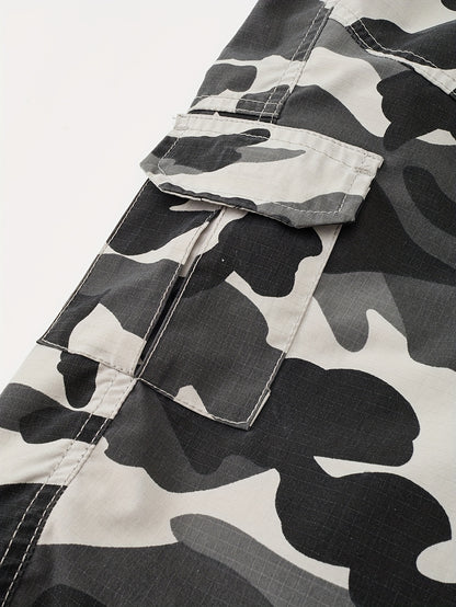 Men'S Heavy-Duty Tactical Cargo Pants - Camo Camouflage (Green/Brown/Beige) with Multi-Pocket Design, Belt Loops & Zippered Pouches - All-Season Outdoor Pants for, Hunting, (Plus Size Available, PLUS SIZE