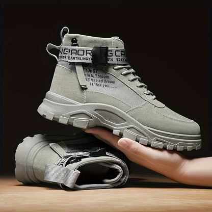 Men's Fashion Boots, Wear Resistant Lace-up Ankle Boots for Outdoor Sports Activities, Autumn Winter