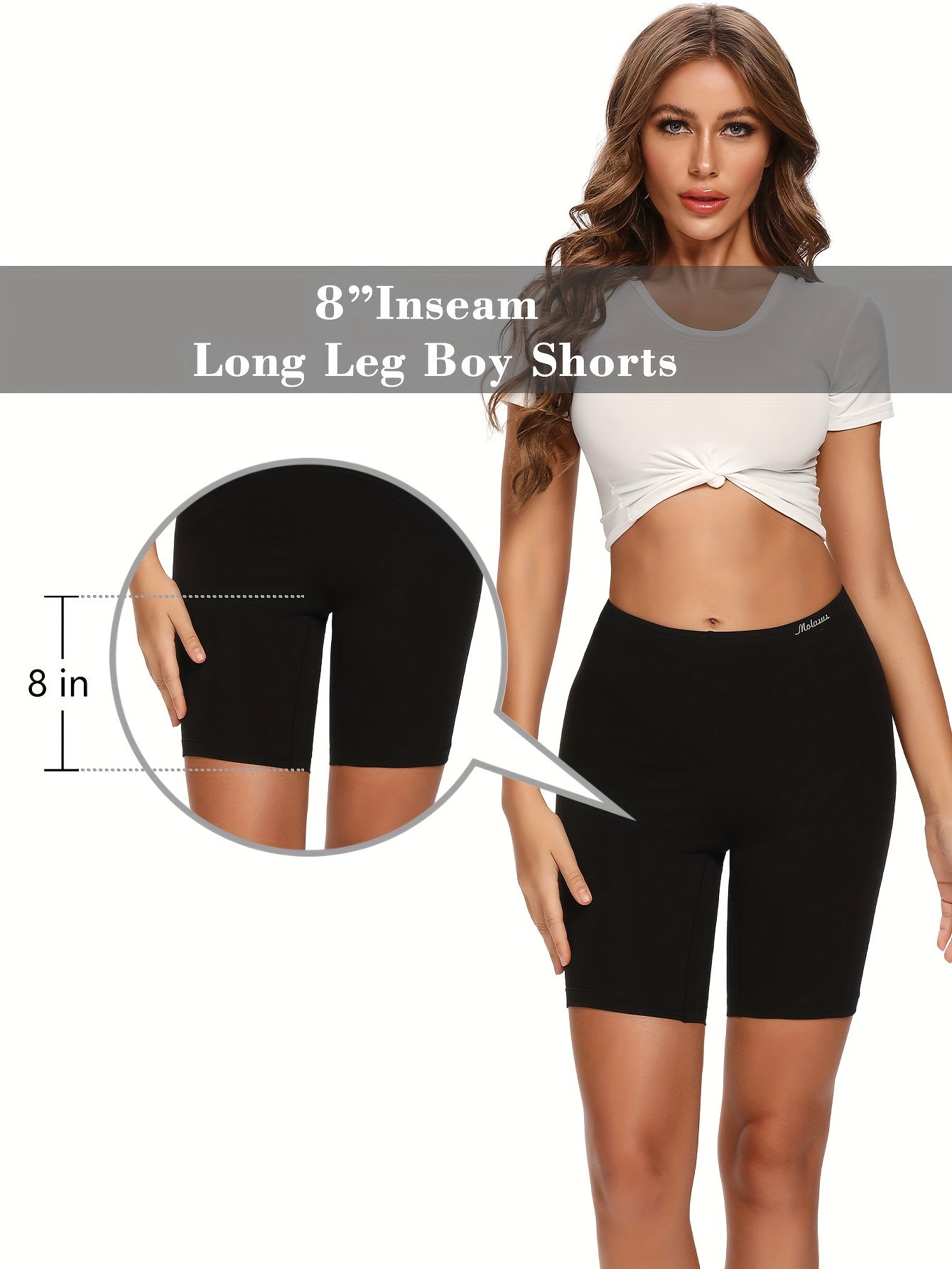 Molasus Womens Cotton Boxer Shorts Underwear Anti Chafing Bike Shorts Pack of 4