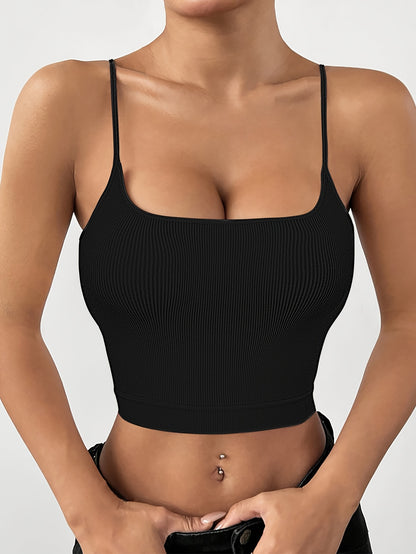 4/8pcs Solid Color Side Stripe Sexy Strapless Women'S Outerwear Camisole Daily Bra&Seamless Stretch Spaghetti Straps Sports & Casual Tank Top Bra Without Steel Ring&Women'S Underwear And Lingerie