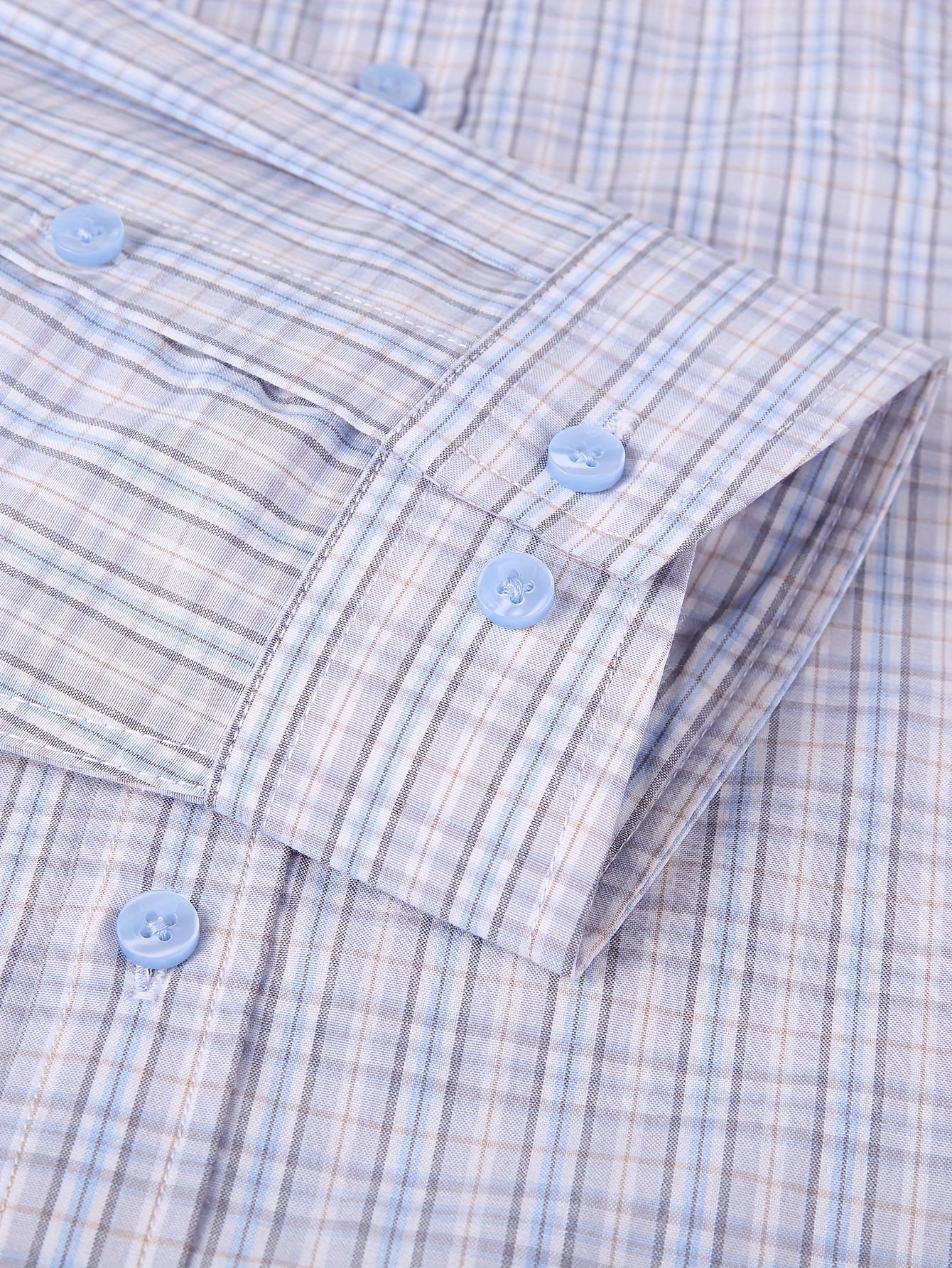 ! Men's Plaid Long Sleeve Shirt - Casual Button- with Pocket, 50% Cotton 50% Polyester, Comfortable Street Style & Commute Essential Fall Wardrobe
