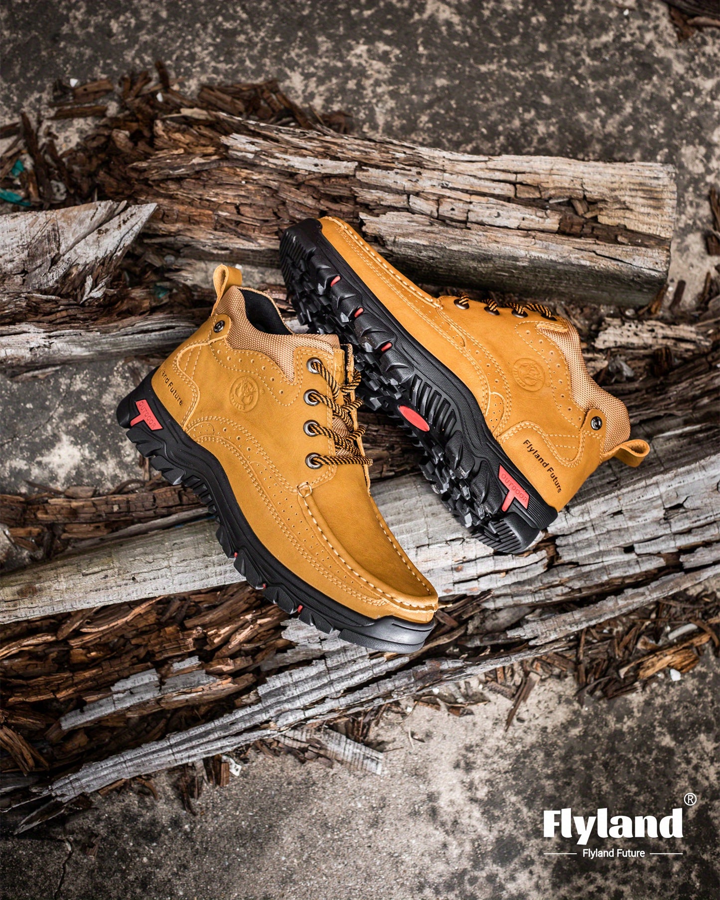 FLYLAND Men's Fashion Vintage Classical Genuine Leather Handmade Chukka Boots Daily Casual Work Office Shoes