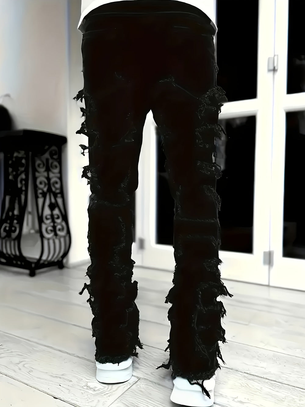 Men's Slim Fit Jeans - Classic Wash Distressed Streetwear 755237