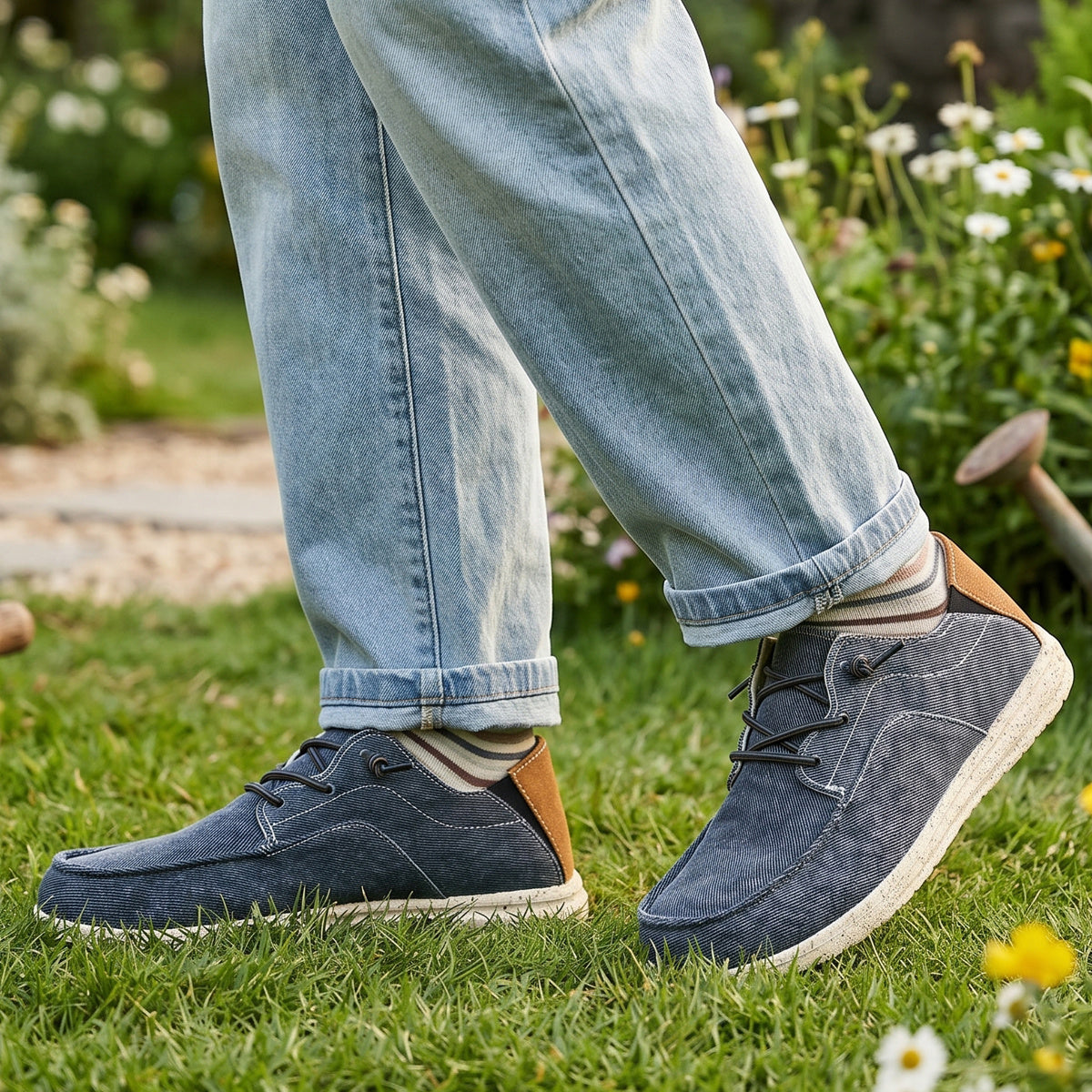 Men's Shoes 2025 New Spring and Autumn Casual Lightweight Thick-soled Canvas Shoes One-leg Couples Sports Soft-soled Loafers Driving Shoes Simple Women's Shoes