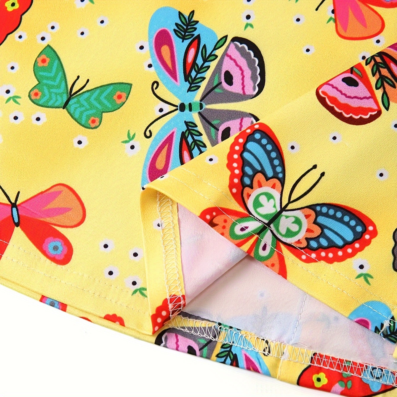 [Trendy Butterfly Print Tops] 2pcs Set of Trendy Butterfly Print Nursing T-Shirts | Digital Full-Print, Slit Pocket V-Neck Casual Tops for Women's Workwear