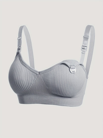 Set of 4 Maternity Nursing Bras - Soft, Flexible Full-Cup Breastfeeding Lingerie with Detachable Pads, Slim Fit, Suitable for All Seasons, Ideal for Expecting Mothers, Support for Breastfeeding | Slim Fit Bra | Flexible Material