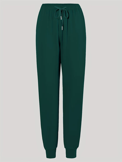 Women'S Frosted Pocket Brush Pants with Elastic Ribbed Toe Binding Work Pants
