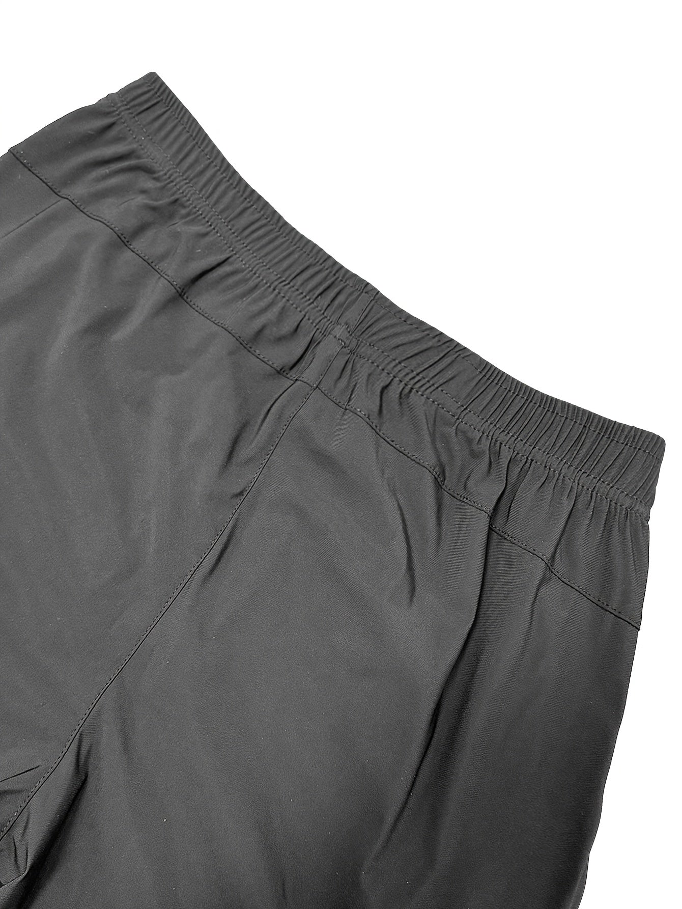 Plus Size Men'S Quick Dry Athletic Shorts, Elastic Waist Drawstring Zipper Cargo Shorts, Breathable Lightweight Multi-Pocket Casual Shorts for Gym Running Workout Outdoor Activities