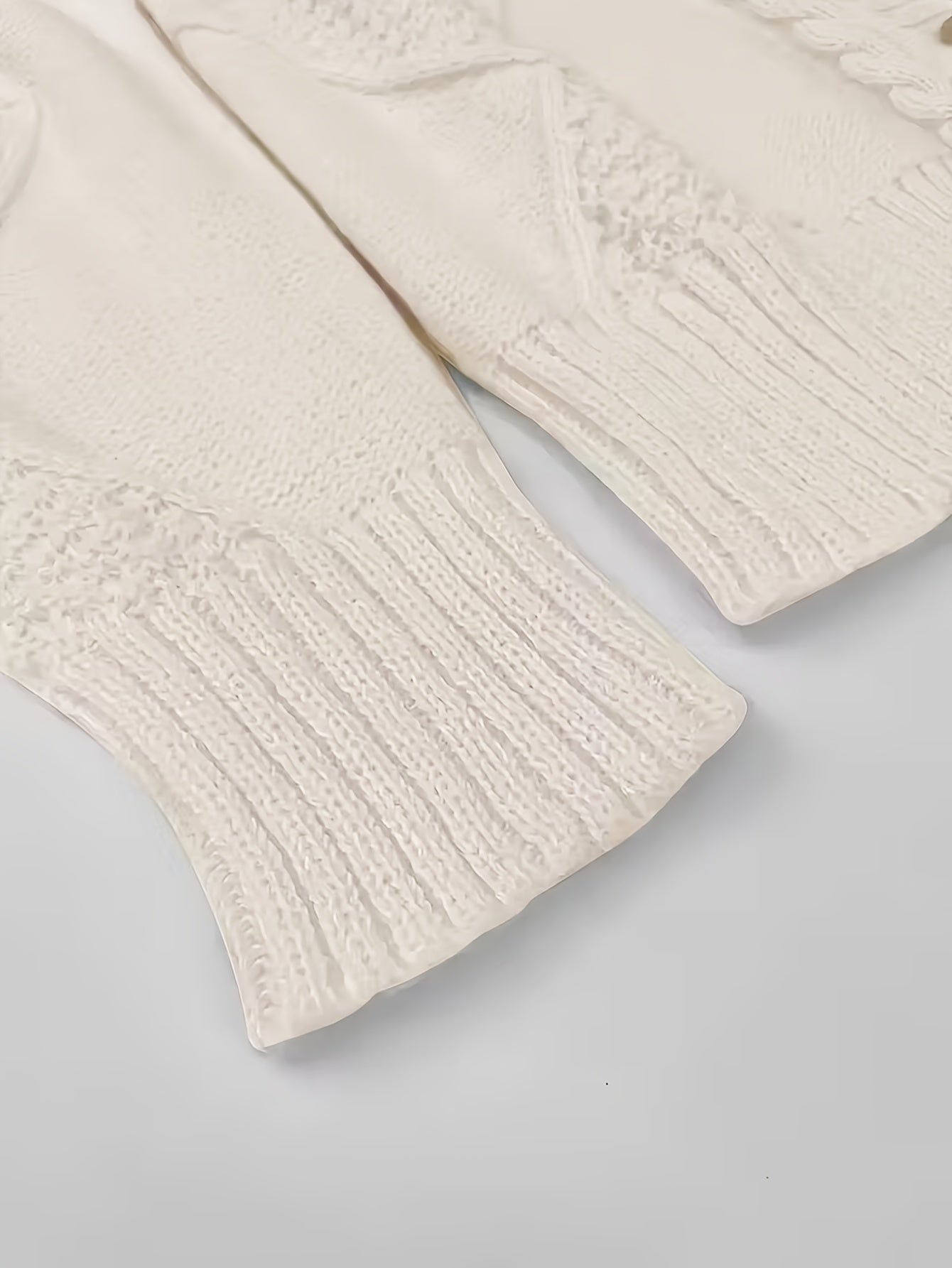 [Cozy Cable Cardigan] Plus Size - Cozy Plus Size Cable Cardigan - Soft Long Sleeve Open Front Layer for Comfortable Everyday Wear