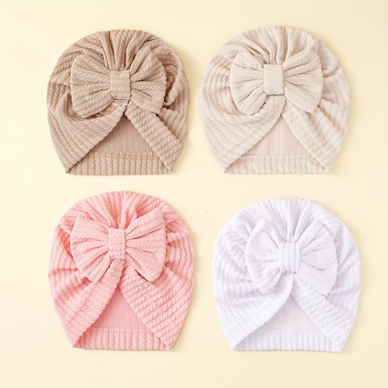 4pcs Pit Strip Flower Type Baby Caps