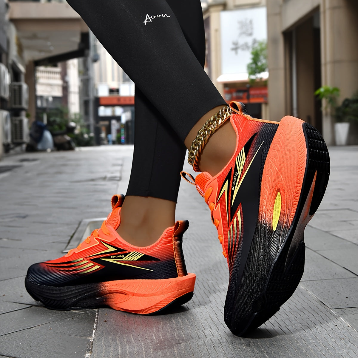 Women's Multi-Color Carbon Plate Sneakers, Lightweight Zero-Drop Cushioned Running Shoes, Breathable Mesh Fashion Versatile Sneakers for Training Travel Ball Games