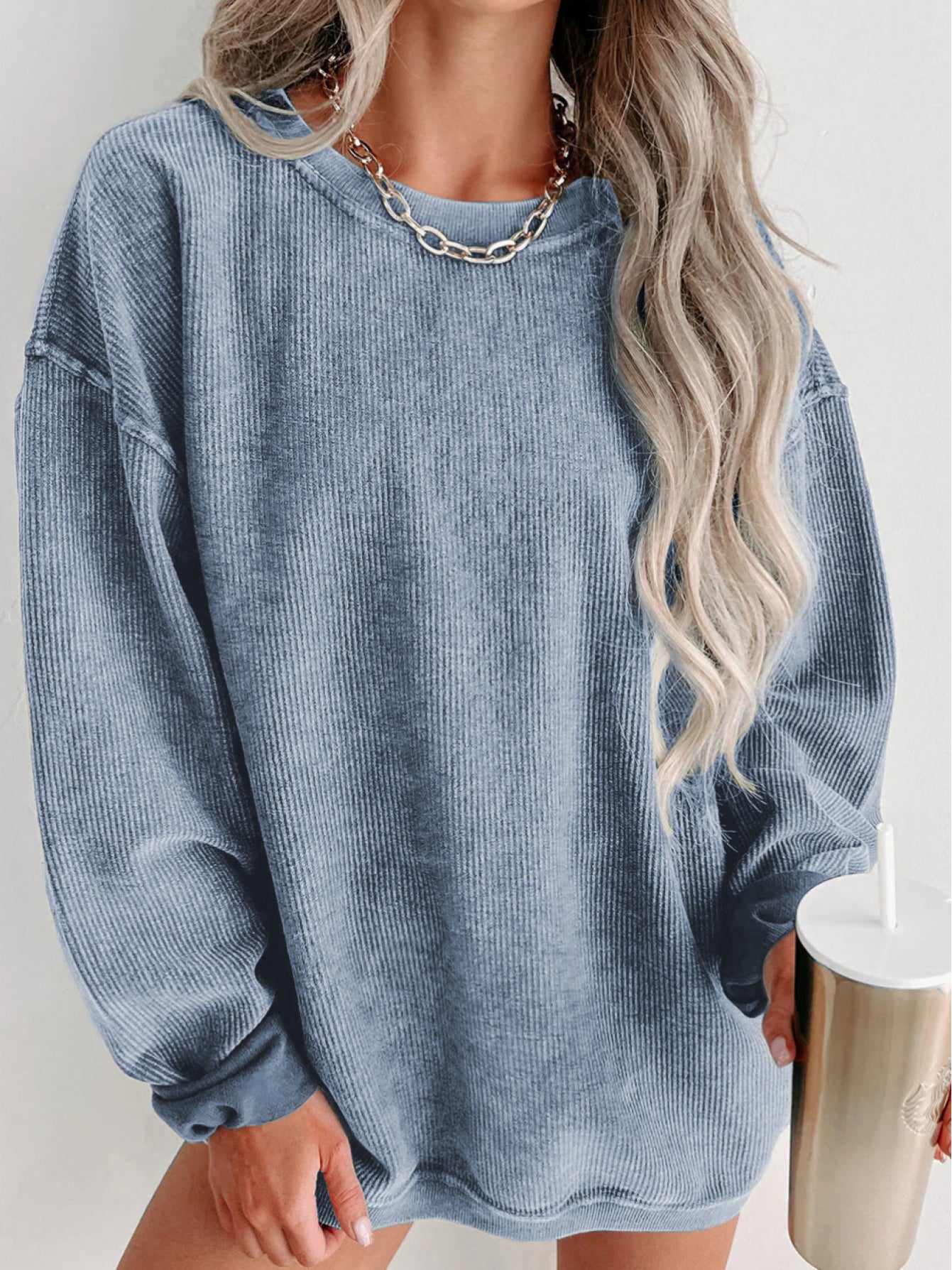 Women's Pink Lace Long-Sleeve Sweatshirt - product view 23