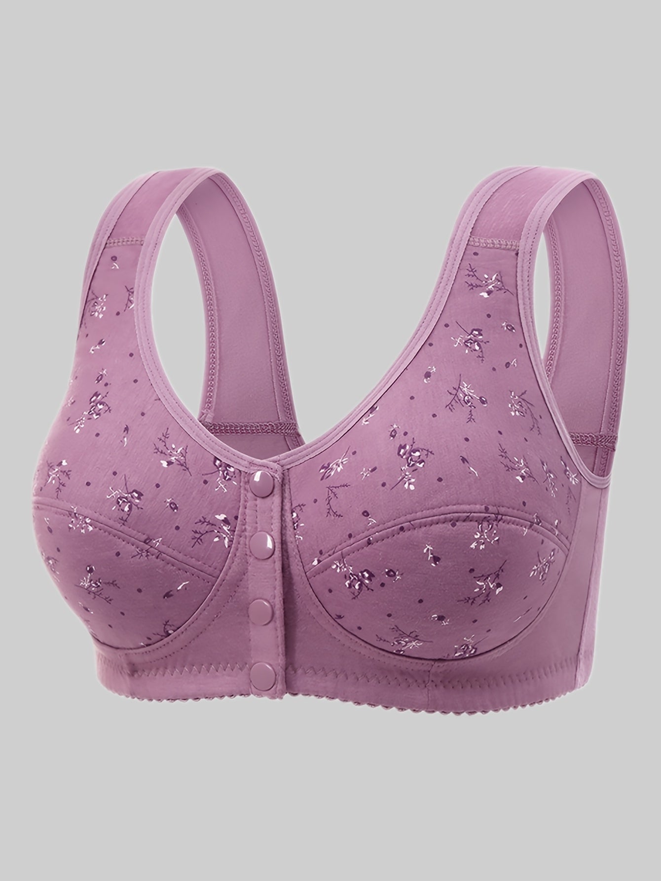8-Pc Front-Closure Tank Top-Style Printed Comfortable And Breathable Women'S Underwear: Wire-Free, Stretch, Elegant, Sporty, Moisture-Wicking Bras for Moms And Mature Women (0XL-7XL)