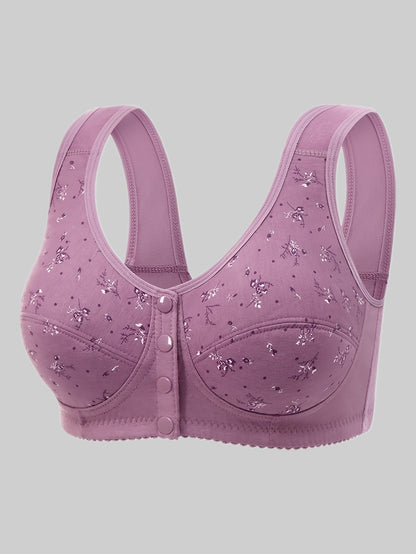 8-Pc Front-Closure Tank Top-Style Printed Comfortable And Breathable Women'S Underwear: Wire-Free, Stretch, Elegant, Sporty, Moisture-Wicking Bras for Moms And Mature Women (0XL-7XL)