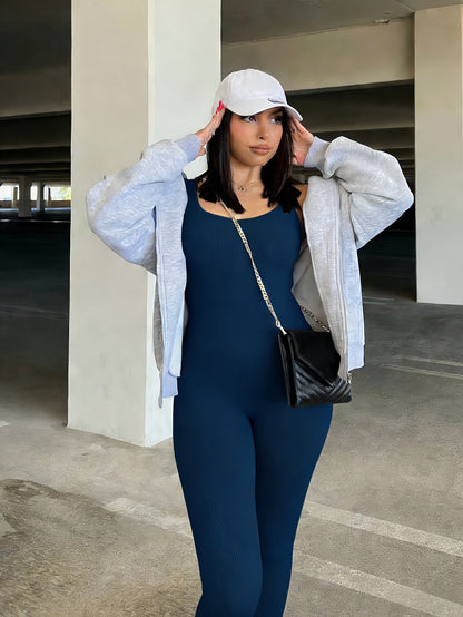 Shapewear Bodysuit For Women Tummy Control Square Neck Seamless Ribbed Jumpsuit Sleeveless Tank Top Leggings, For, High Elastic Fit