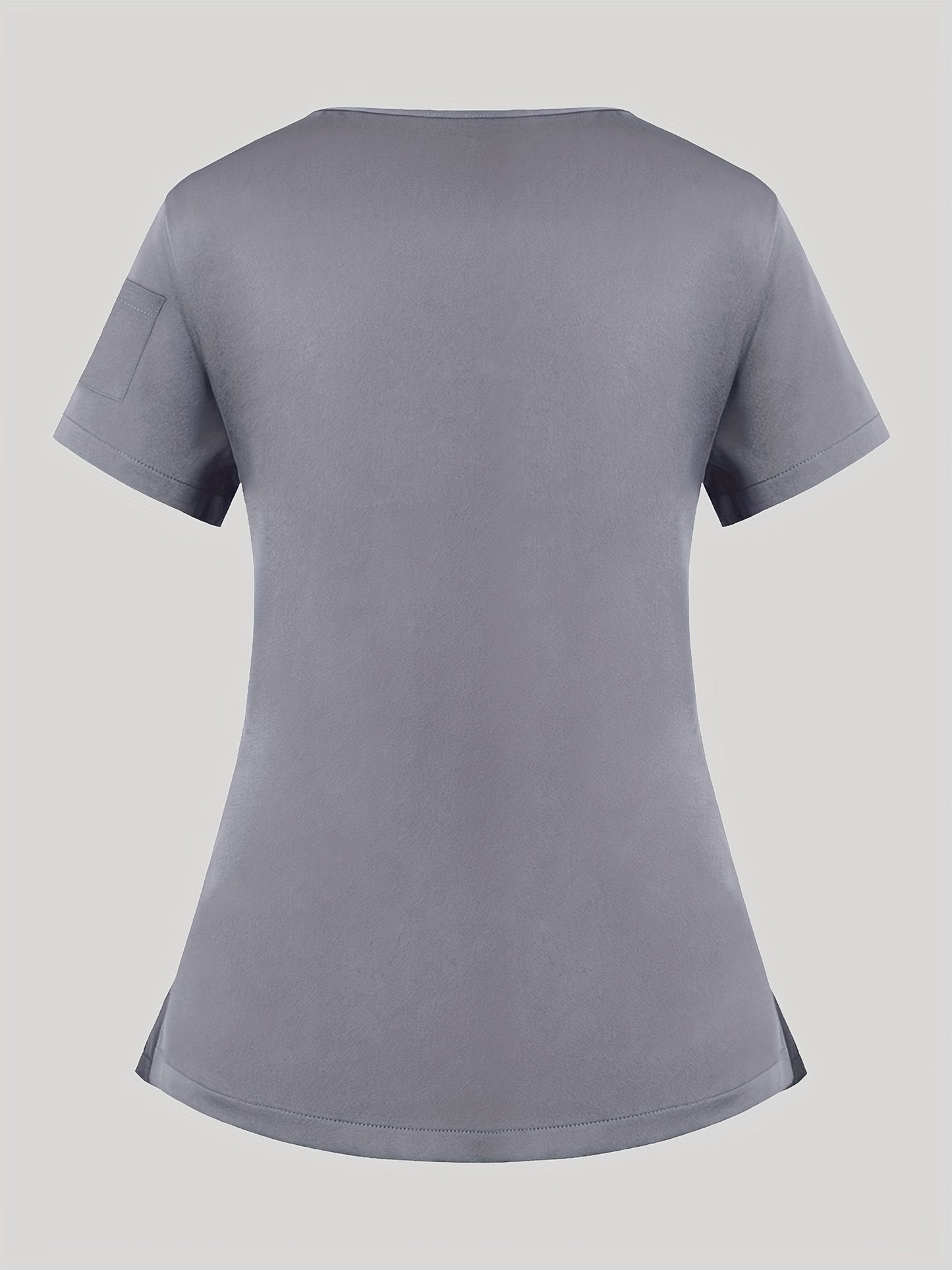 Women'S V-Neck Frosted Breathable Uniform Pocket Handwash Workwear Brush Handwear Top