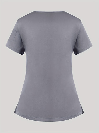 Women'S V-Neck Frosted Breathable Uniform Pocket Handwash Workwear Brush Handwear Top